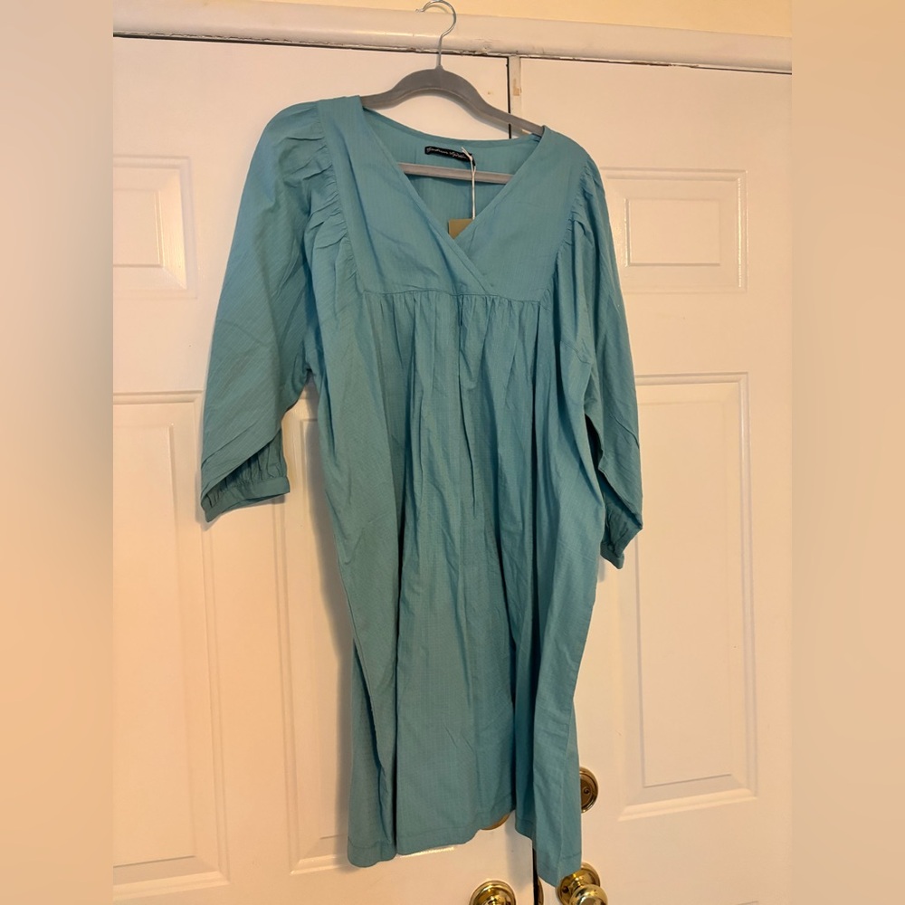 NWT Gudrun Sjoden Teal V-Neck Dress size medium